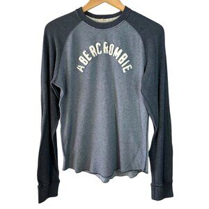 Vintage Y2K Abercrombie & Fitch Muscle Long Sleeve Shirt Gray Men's Size Medium